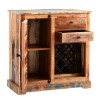 Coastal Reclaimed Wood Drinks Cabinet with Wine Rack &amp; Storage