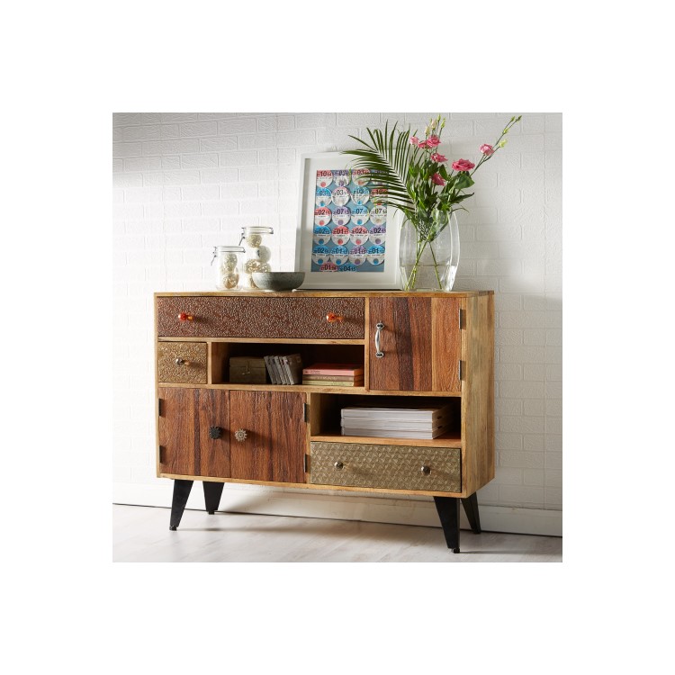 Sorio Handcrafted Multi Drawer Reclaimed Wood Storage Cupboard