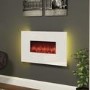 BeModern Cortona Wall Mount Electric Fireplace with White Glass Front  