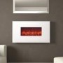BeModern Cortona Wall Mount Electric Fireplace with White Glass Front  