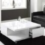 White High Gloss Coffee Table with Storage Drawers - Tiffany Range