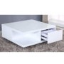 White High Gloss Coffee Table with Storage Drawers - Tiffany Range