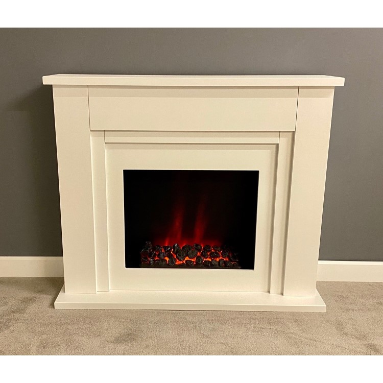 Suncrest Bedale Electric Fireplace Suite in Soft White