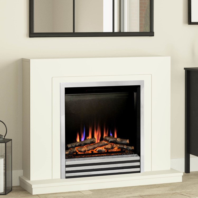 Be Modern Flare Colby White Freestanding Electric Fireplace Suite 38 Inch