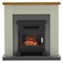 Grey Freestanding Log Effect Electric Suite - Be Modern Ravensdale