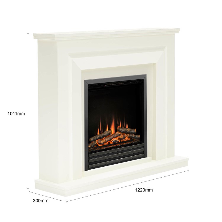 Be Modern Whitham Soft White Electric Fireplace Suite 48 Inch