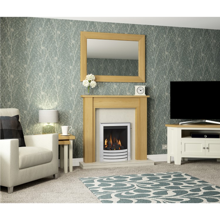 Grey Freestanding Pebbel Effect Fireplace Surround - Be Modern Hainsworth