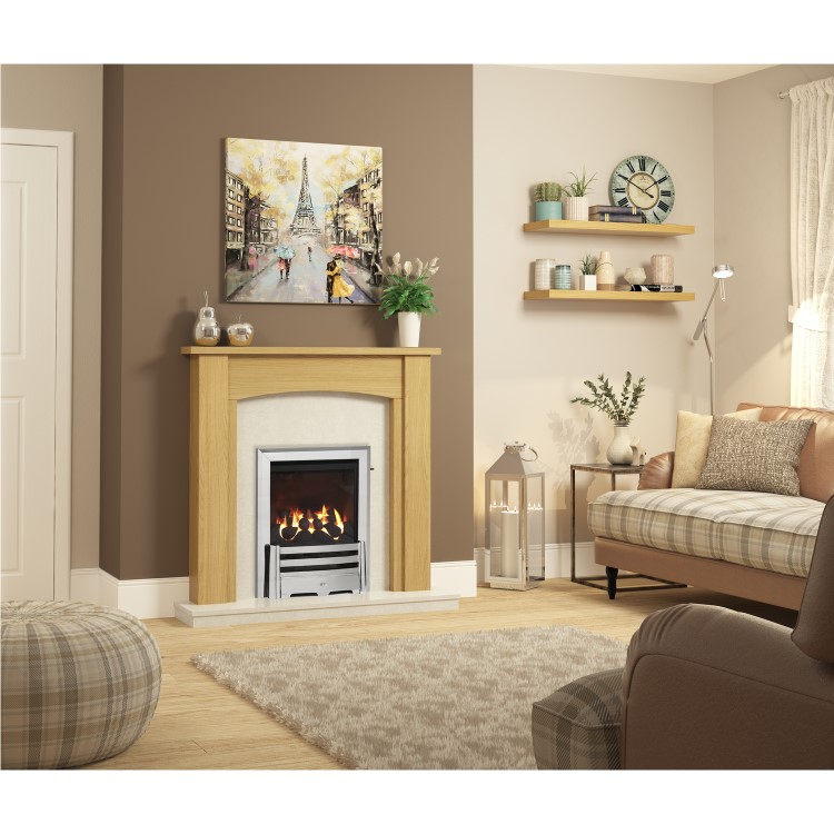 Chrome and Black 18" Electric Inset Fire - Inset Only - BeModern Athena
