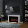 Suncrest Electric Low Level Fireplace Suite in White with Wide Screen Fire - Lumley