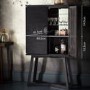 Boho Boutique Solid Wood Drinks Cabinet in Black
