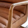 Brown Leather Armchair with Wooden Frame - Caspian House
