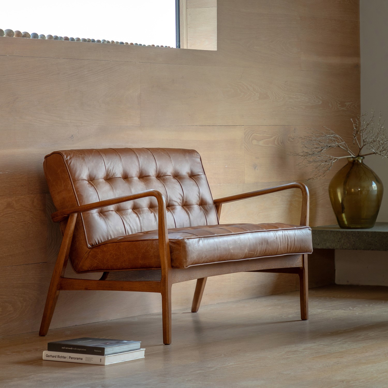 Gallery Humber Brown 2 Seater Leather Sofa Tufted Detailing Gallery Humber Brown 2 Seater Leather