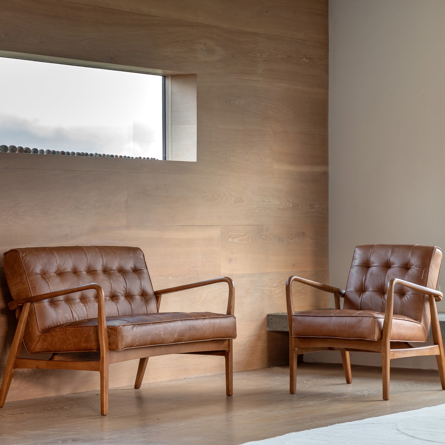 Gallery Humber Brown 2 Seater Leather Sofa Tufted Detailing Gallery Humber Brown 2 Seater Leather