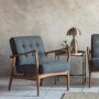 ONLY OPENED - Dark Grey Fabric Mid Century Armchair - Humber - Caspian House