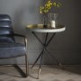 Gold Round Side Table with Metal Legs - Caspian House
