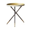 Gold Round Side Table with Metal Legs - Caspian House