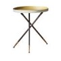 Gold Round Side Table with Metal Legs - Caspian House