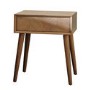 Gallery Milano Solid Oak Light Wood Chevron Style Bedside Table with Angled Legs & 1 Drawer