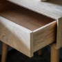 Gallery Milano Solid Oak Light Wood Chevron Style Bedside Table with Angled Legs & 1 Drawer