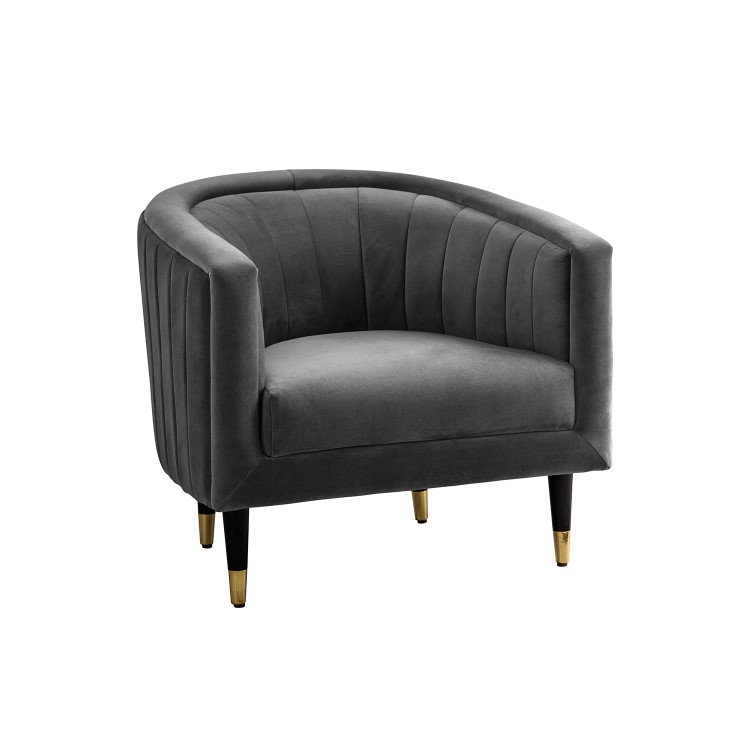 Grey Velvet Armchair - Serrano - Gallery