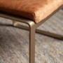 ONLY OPENED - Small Tan Leather Footstool with Gold Legs - Fabien