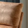 ONLY OPENED - Tan Leather Look Armchair with Gold Frame - Fabien Gallery