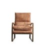 ONLY OPENED - Tan Leather Look Armchair with Gold Frame - Fabien Gallery