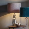 Table Lamp with Grey Shade &amp; Grey Glass Base - Lastrea
