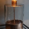 Table Lamp with Gold Hammered Glass Base &amp; Black Velvet Shade - Mastro