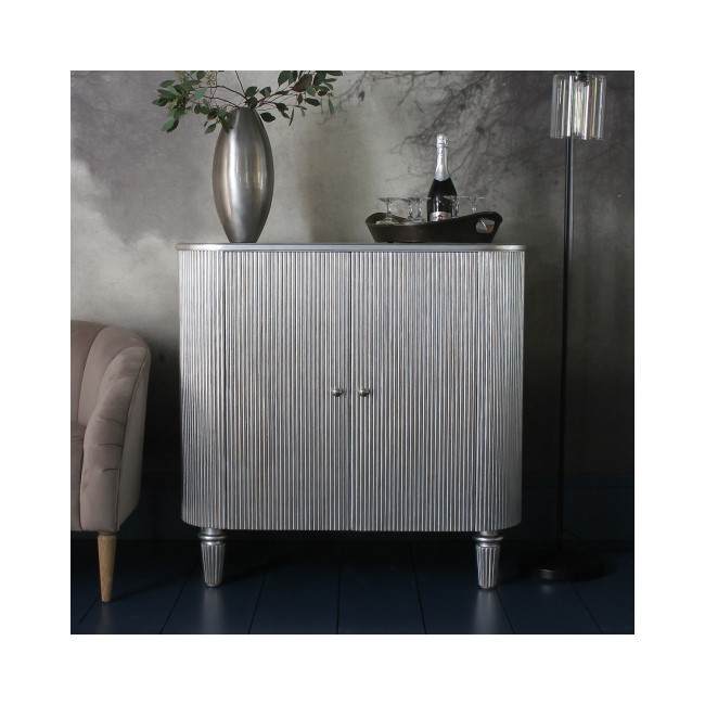 Gallery Jeeves Drinks Cabinet in Silver