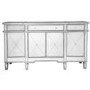 Aurora Boutique Silver Mirrored Sideboard with 4 Doors and 4 Drawers & Crystal Knob Handles