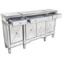 Aurora Boutique Silver Mirrored Sideboard with 4 Doors and 4 Drawers & Crystal Knob Handles
