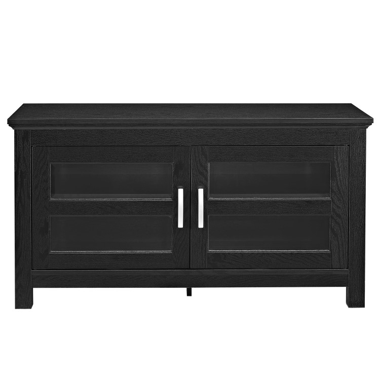 Small Black Wood TV Stand with Storage - TV's up to 48" - Foster