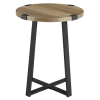 Foster Oak Effect Side Table with Circular Top &amp; Metal Base
