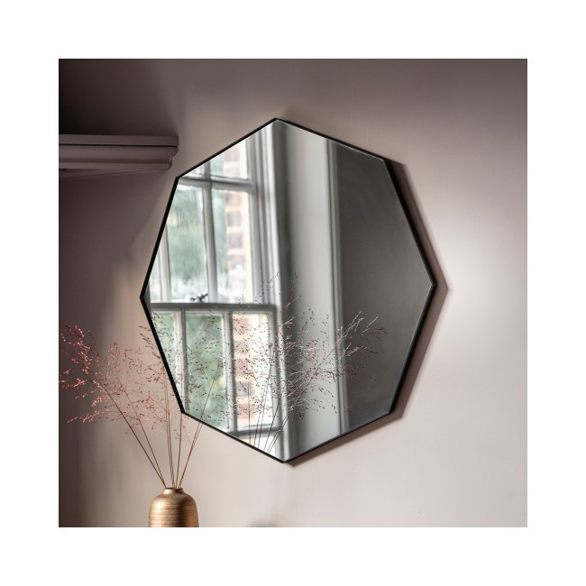 Octagon Mirror with Black Frame - Caspian House