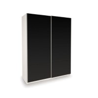 Harmony Black High Gloss Sliding Wardrobe - Evana