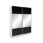Mirrored Door Sliding Black Mirrored Wardrobe - Evana