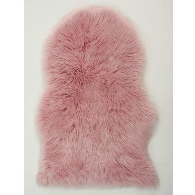 Pink Faux Sheepskin Rug 60x90cm - Flair