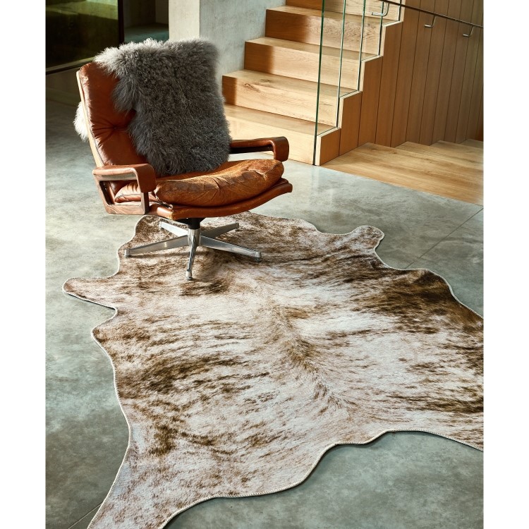 ALMOST PERFECT - Light Brown Faux Cowhide Rug - 190x240cm