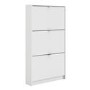 Slim White Shoe Cabinet with 3 Drawers - 9 Pairs