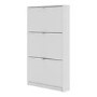 Slim White Shoe Cabinet with 3 Drawers - 9 Pairs