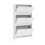 Slim White Shoe Cabinet with 3 Drawers - 9 Pairs