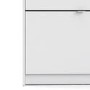 Slim White Shoe Cabinet with 3 Drawers - 9 Pairs