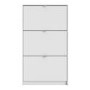 Slim White Shoe Cabinet with 3 Drawers - 9 Pairs