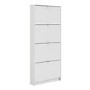 Slim White Wall Hung Shoe Cabinet with 4 Drawer -  12 Pairs
