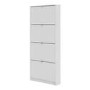 Slim White Wall Hung Shoe Cabinet with 4 Drawer -  12 Pairs