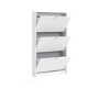 Slim White Wall Hung Shoe Cabinet with 4 Drawer -  12 Pairs