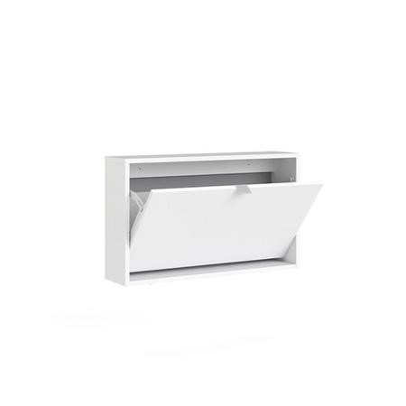 Slim White Wall Hung Shoe Cabinet with Drawer 12 Pairs Page