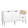 Oslo Large Sideboard 3 Drawers 2 Doors in White and Oak