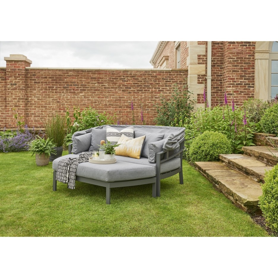 Titchwell Garden Day Bed Sofa Set in Grey with Adjustable Cover BuyItDirect.ie